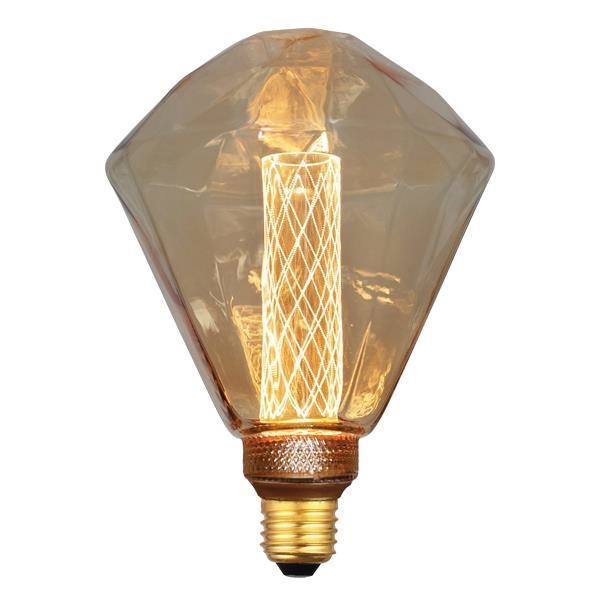 LAMP DECO DIAMANT G125 DIM. 3,5W 2000K E27 GOLD GLASS