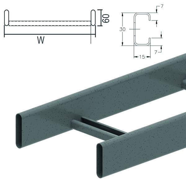 Kabelladder DAVID, hoogte = 60, lengte = 6000, breedte = 300, hot-dip