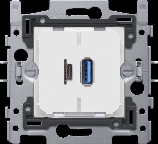 DUBBELE SMART USB-A EN USB-C LADER, SOKKEL 60X71, KLAUW