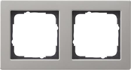 cadre fin. 2x Gira E2 acier inoxydable