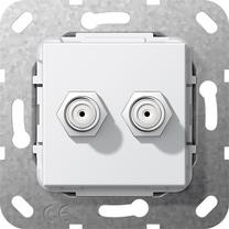 SAT douille F 2x Gender Changer Module blanc