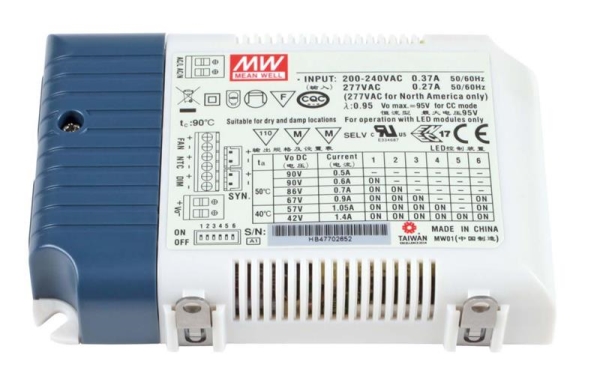 1-10V PWM DIMMER COURANT CONTINUE 180-290VAC 500mA-1400mA CC 60W