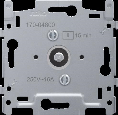 Socle pour minuterie bipolaire réglable jusqu'à 15 min, 16 A/250 Vac, fixation par vis