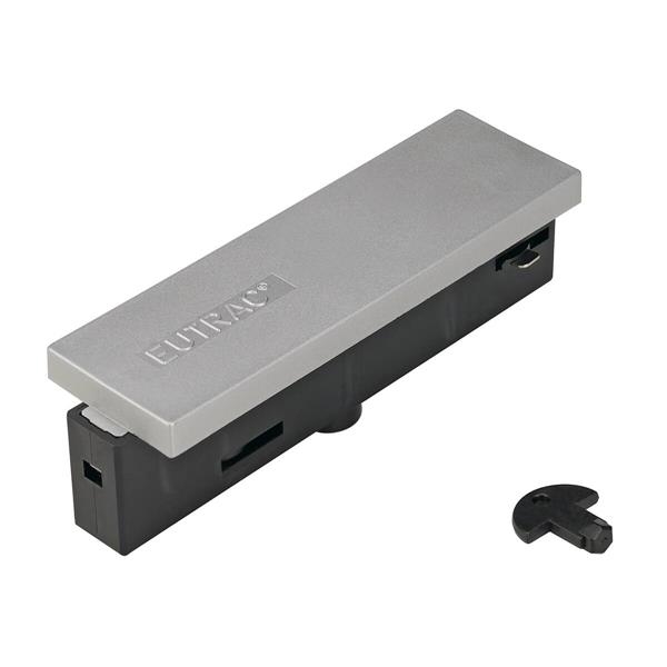 ALIMENTATION MÉDIANE pour rail apparent triphasé EUTRAC 230 V, gris argenté