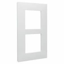 Val plaque 2 postes vert entraxe 57mm blanc