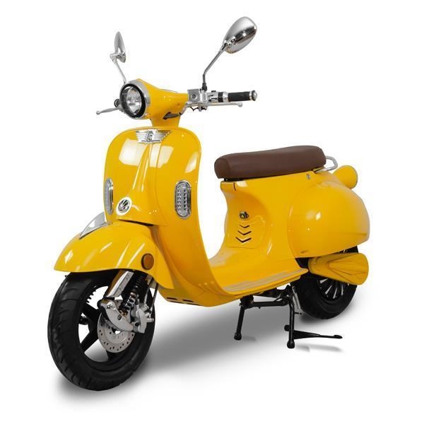 MOTO ELECTRIQUE STYLE VINTAGE JAUNE EV3000W