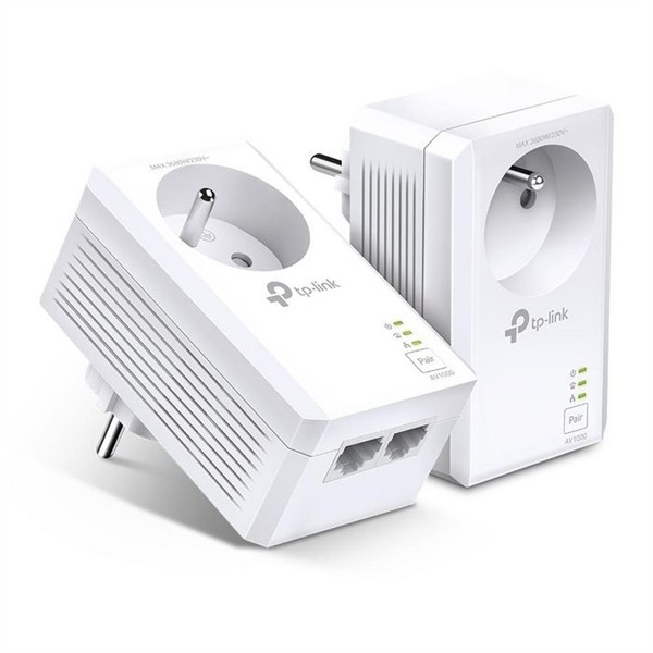 TP LINK AV1000 GIGABIT PLC KIT WITH  PASSTHROUGH - EU-VERSIO