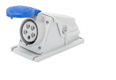 SOCLE PRISE MURALE FEMELLE BLEU 16A 3P+T CONNEXION A VIS  230V 9H IP44