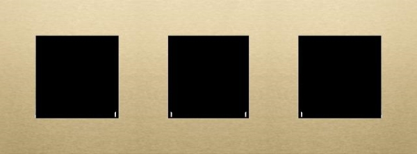 Plaque de recouvrement triple, entraxe de 71 mm, couleur Niko Pure alu gold brushed