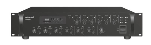 Artsound - MX-500S, mixer amplifier 5 zones, 100V, 19", 3U, 500W