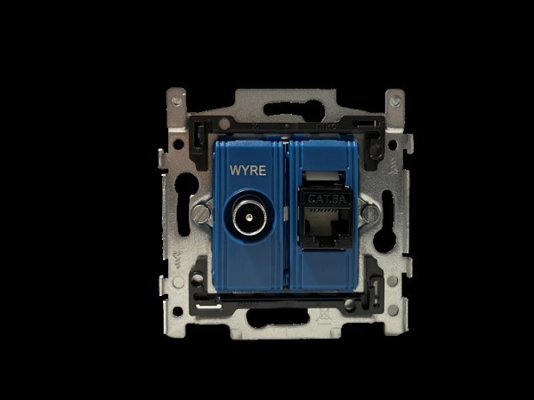 Prise murale coax TV-RJ45, Cat6a non bli