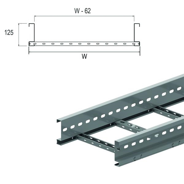 Kabelladder hoogte 125