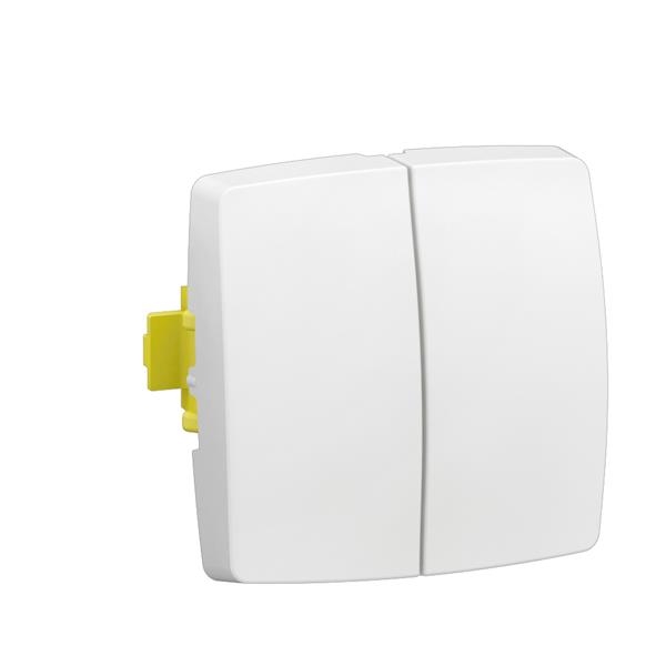 Oteo 2x wissel of drukknop 10A-250V samenst. apparaat-wit