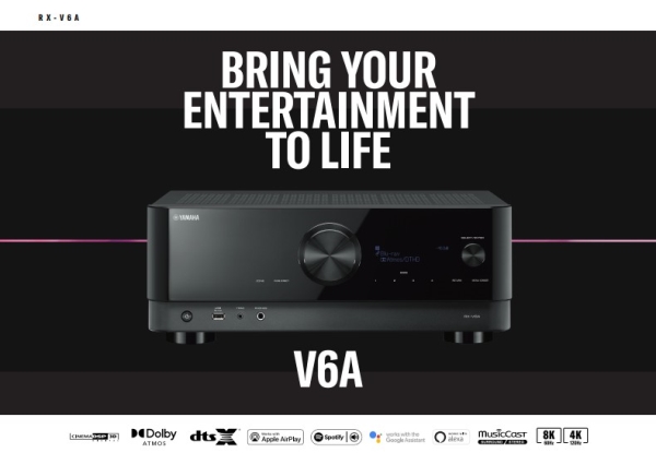 Amplificateur audio/vidéo RX-V6A, AV-receiver, noir