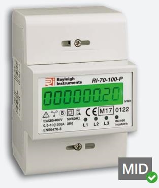 compteur d'énergie triphasés MID  - 100 A (Attention besoin du neutre)