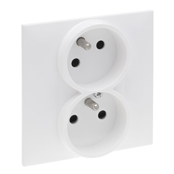 Niloé comp. contactdoos 2x2P+A 16A-250V-spanklauwen-wit