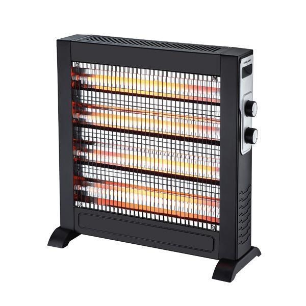 CHAUFFAGE QUARTZ FIN 2800W NOIR 2 FACES AVEC THERMASTAT