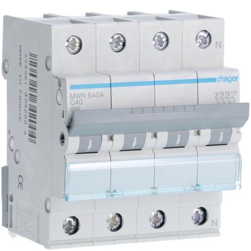 Disjoncteur 3kA - C - 3P+N - 40A - 4M.