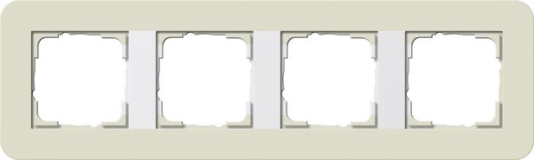 Cadre fin. 4x Gira E3 sable/blanc