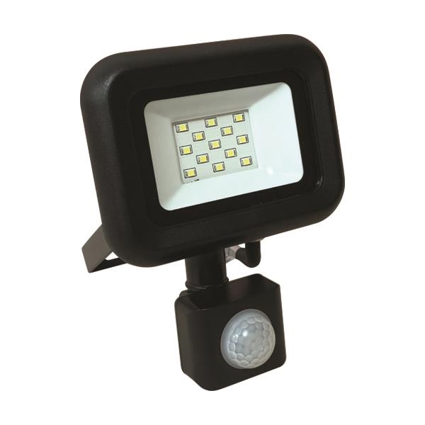 PROJECTEUR LED SMD AVEC DETECTEUR ROTATIF 10W 4000K IP65 NOIRE