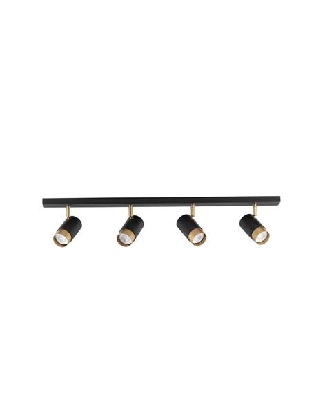 POGNO Sandy Black & Gold Aluminium LED GU10 4x10 Watt 220-240 Volt IP20 Bulb Excluded L: 80 W: 6 H: