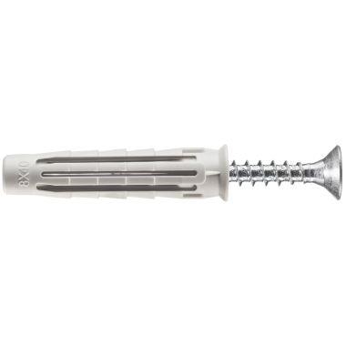 Cheville + vis fraisée PA 6 T6 ELEMATIC 8mmX40mm boite de 50
