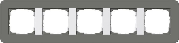 Cadre fin. 5x Gira E3 gris fon./blanc