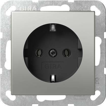 Prise SCHUKO sans griffes System 55 acier inoxydable