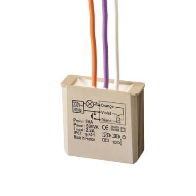 MTR500E Elektronische relais 500W met nuldraad (inbouw)