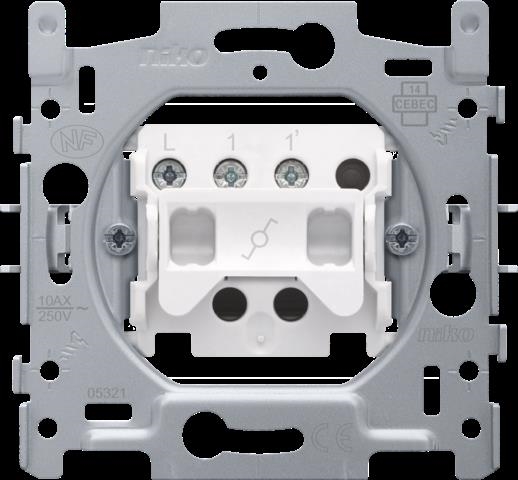 SOKKEL WISSEL(TREK)SCHAKELAAR 10A, SCHROEFKLEMMEN