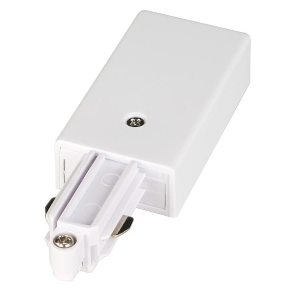 ALIMENTATION pour rail apparent monophasé 230 V, blanc, terre à gauche