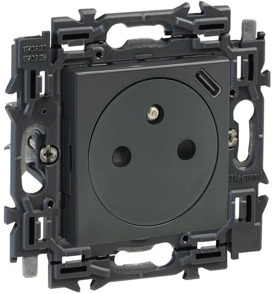 Val prise+usb intégré app.complet noir à griffes