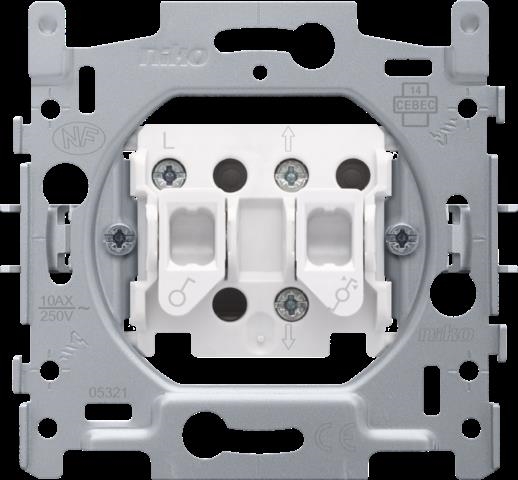 SOCLE INTERRUPTEUR POUR VOLETS 10A, VERROUILLAGE ÉLECTRIQUE, VIS