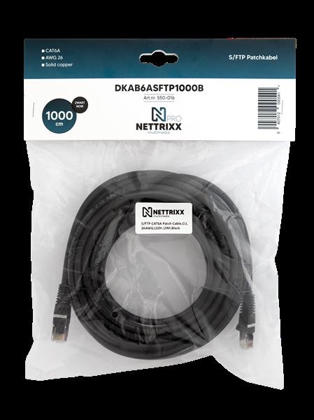 CAT6A  SFTP Cablepatch 1000cm Noir