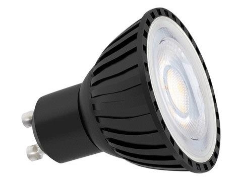 LED spot GU10 dimmbaar natuurlijk wit - afwerk.zwart 230VAC-7W-36°-IP20