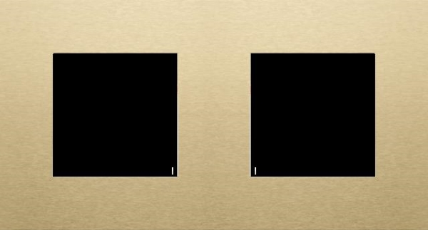 Plaque de recouvrement double avec un entraxe de 71 mm, couleur Niko Pure alu gold brushed