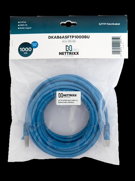CAT6A  SFTP Cablepatch 1000cm Bleu
