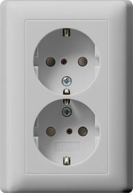 doub.SCHUKO SH + pl.massive. System 55 gris m