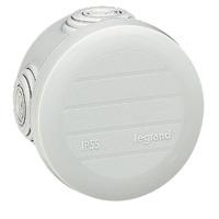 Boîte ronde Plexo IP 55 étanche - gris  - 4 embouts