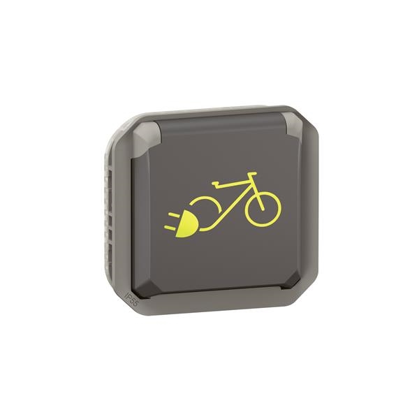 Plexo prise pour charge vélo mécanisme IP55 IK08 anthracite