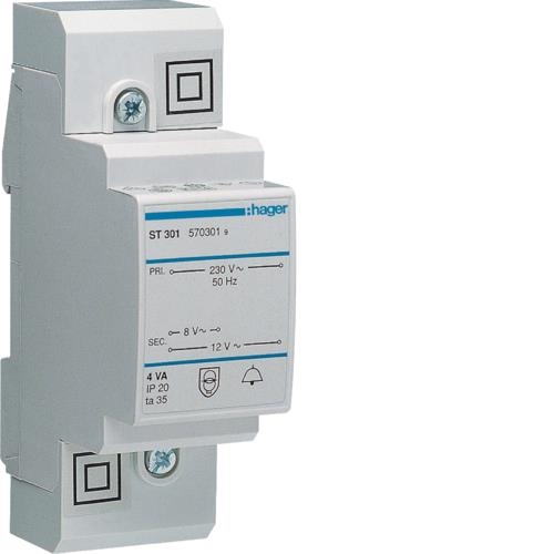 Transformateur de sonnerie 220V/8-12V 4VA 2M.