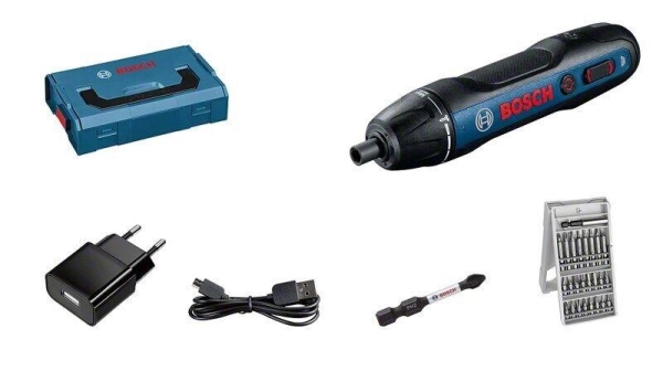 Accu schroevendraaier Bosch GO 2.0 (USB kabel, adapter, 25-delige bitset)