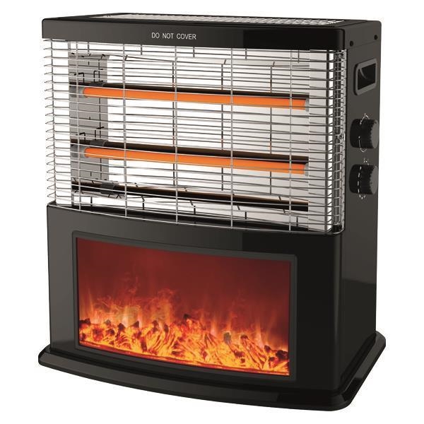 CHAUFFAGE QUARTZ 2400W NOIR 2 FACES AVEC THERMASTAT