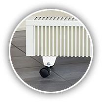 411S  Paire pieds roulettes RAL9010 8 cm