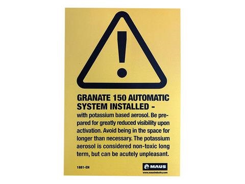 *1887EN* Signalisation avec instructions pour extincteur grenade