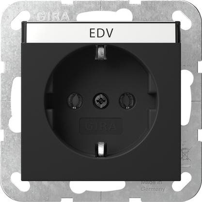 Prise SCHUKO étiquette System 55 noir m