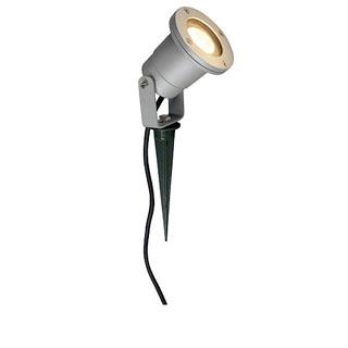 NAUTILUS SPIKE, outdoor grondpinarmatuur, QPAR51, IP65, zilvergrijs, max. 35W, incl. kabel van 1,5 m