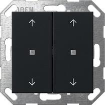 BP basc. 2x flèches OneKNX System 55 noir m