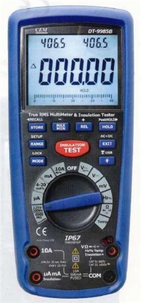 99999 digit, 0,06%, Industrial Insulation Tester + Multimeter, TRMS, IP67, Wireless USB