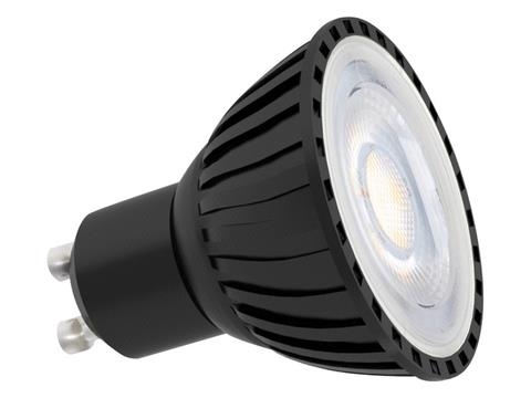 LED spot GU10 dimmbaar natuurlijk wit - afwerk.zwart 230VAC-7W-15°-IP20